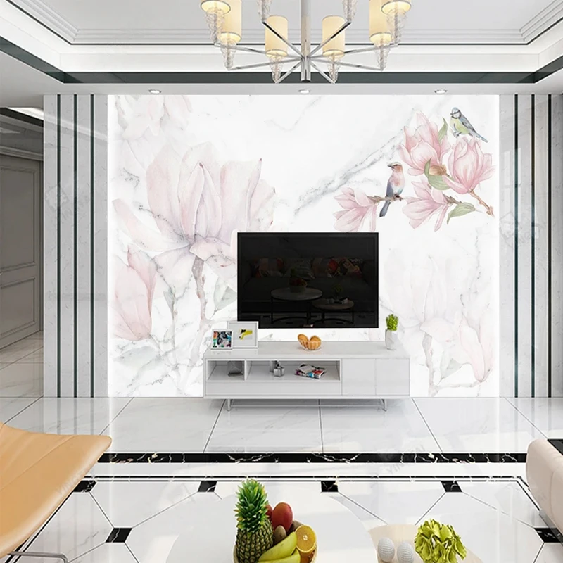 Custom 3D Mural Pink Flowers B - Home Improvement Background ulasan dan harga